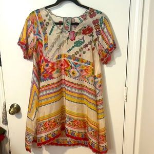 Johnny Was Tulum silk floral tunic Size Small